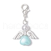 Heart Angel ABS Plastic & Acrylic Imitation Pearl Pendant Decorations HJEW-JM03160-02-4