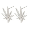 Brass Stud Earring Findings KK-Z099-04P-01-1