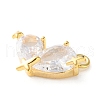 Brass Micro Pave Cubic Zirconia Charms KK-S513-04G-2