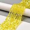 Transparent Electroplate Glass Beads Strands GLAA-F029-4mm-A21-4