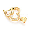 Brass Micro Pave Clear Cubic Zirconia Pendants KK-N268-82G-2