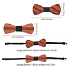 CHGCRAFT 2Pcs 2 Style Adjustable Wood Bow Ties AJEW-CA0004-01-2