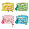 BENECREAT 32Pcs 32 Style Glass Seed Beaded Stretch Bracelets Set BJEW-BC0001-08-1