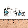 Synthetic Turquoise & Alloy Pendants PALLOY-H146-01AS-F-3