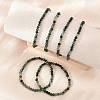 Natural Moss Agate Beaded Stretch Bracelets BJEW-D446-A-44-4