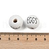 Spray Painted Wood European Beads WOOD-F017-09B-3