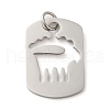 Non-Tarnish Hollow 304 Stainless Steel Pendants STAS-C086-04D-P-1