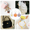 HOBBIESAY 6Pcs 3 Colors Daisy Alloy Enamel Pendant Keychain KEYC-HY0001-18-6