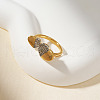 Brass Micro Pave Cubic Zirconia Adjustable Cuff Open Rings for Women DJ9210-2-1