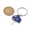 Natural Lapis Lazuli Chip & Alloy Tree of Life Pendant Keychain KEYC-JKC00648-03-3