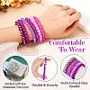 6Pcs 6 Styles 8mm Glass Round Beaded Stretch Bracelet Sets BJEW-TAC0022-5