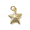 Brass Micro Pave Cubic Zirconia Charms KK-C090-25G-1