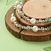 Mixed Gemstone/Glass/Shell Chip & Imitation Pearl & Brass Beaded Necklaces for Women NJEW-S107-01A-3
