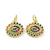 Brass Micro Pave Colorful Cubic Zirconia Charms KK-E068-VF076-2