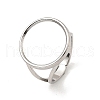 Non-Tarnish 304 Stainless Steel Open Cuff Pad Ring Settings RJEW-Z018-41P-1