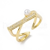 Rack Plating Eco-Friendly Brass Micro Pave Clear Cubic Zirconia Rings RJEW-B025-02G-1