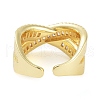 Rack Plating Brass Micro Pave Cubic Zirconia Open Cuff Rings RJEW-C080-09G-3