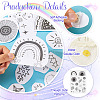 64 Patterns Non-woven Fabrics Water-soluble Embroidery Aid Drawing Sketch DIY-TAC0100-003-12