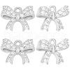 Beebeecraft 12Pcs Rack Plating Brass Micro Pave Cubic Zirconia Charms ZIRC-BBC0002-60P-1