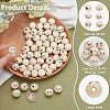 Fingerinspire 60Pcs 6 Styles Printed Wood European Beads WOOD-FG0001-46-3