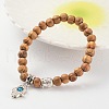 Wood Beaded Stretch Bracelets BJEW-JB02126-01-1