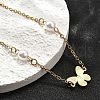 304 Stainless Steel Butterfly Link Bracelets BJEW-C098-01B-G-3