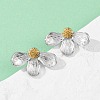 304 Stainless Steel Two Tone Stud Earrings EJEW-S265-09GP-1