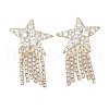 Brass Clear Cubic Zirconia Stud Earrings EJEW-D301-06G-02-4