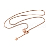 1mm Rack Plating Brass Box Chain Adjustable Slider Necklaces for Women Men MAK-L044-08RG-1