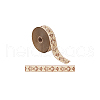 25M Polyester Jacquard Flower Ribbon OCOR-WH0088-82A-7