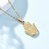 Hamsa Hand 304 Stainless Steel Pendant Necklaces NJEW-H059-01G-1