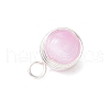 Dyed Natural Selenite Copper Wire Wrapped Round Pendants PALLOY-JF03770-02-5