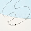 925 Sterling Silver Pave Clear Micro Pave Cubic Zirconia Boat Pendant Necklaces for Women NJEW-D315-02P-3