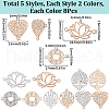 SUNNYCLUE 80Pcs 10 Styles Rack Plating Brass Filigree Connector Charms KKC-SC0001-04-2