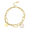 Ion Plating(IP) 304 Stainless Steel Double Layered Bracelets for Women BJEW-K254-16G-1