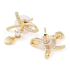 Brass Micro Pave Clear Cubic Zirconia Studs Earring for Women EJEW-S225-18G-2