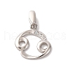 925 Sterling Silver Micro Pave Clear Cubic Zirconia Pendants STER-H117-01P-04-1