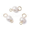Wrinkle Textured Shell Pearl Round Connector Charms PALLOY-JF03824-01-1
