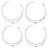 Glass Beaded Double Layer Necklaces NJEW-MZ00070-2