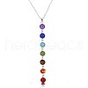 Round Dyed Agate Chakra Pendant Y Necklaces for Women WG9C879-01-3