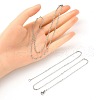10Pcs 304 Stainless Steel Cable Chain Necklaces Set for Men Women MAK-YW0002-01P-4