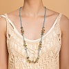 Bohemian Vacation Style Glass Teardrop Cube Round Beaded Long Women's Vintage Fashion Necklaces OA6188-3-2