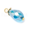 12Pcs 6 Colors Electroplate Glass Pendants PALLOY-JF03956-5