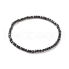 Natural Black Spinel Cube Beaded Stretch Bracelet for Women BJEW-JB08976-04-1