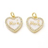 Mother's Day Theme Real 18K Gold Plated Brass Micro Pave Clear Cubic Zirconia Enamel Charms ZIRC-A017-08G-RS-2
