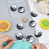  8Pcs Round with Sun and Moon Food Grade Eco-Friendly Silicone Focal Beads  SIL-NB0001-46-3