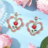 Iron Flower Dangle Stud Earrings EJEW-MZ00404-03-1