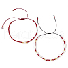 Fashionable Glass Seed Bead & Shell Braided Bead Bracelets Sets for Women OL5089-1