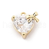 Brass Micro Pave Cubic Zirconia Pendants KK-K371-40B-G-1