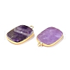 Natural Amethyst Pendants G-P460-04B-3